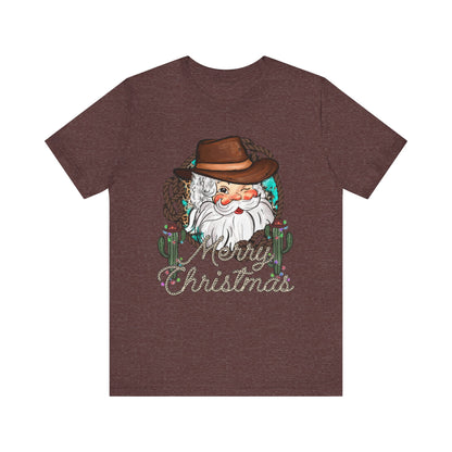 Merry Christmas Howdy Santa Shirt – Retro Western Cowboy Funny Holiday Pajama Tee