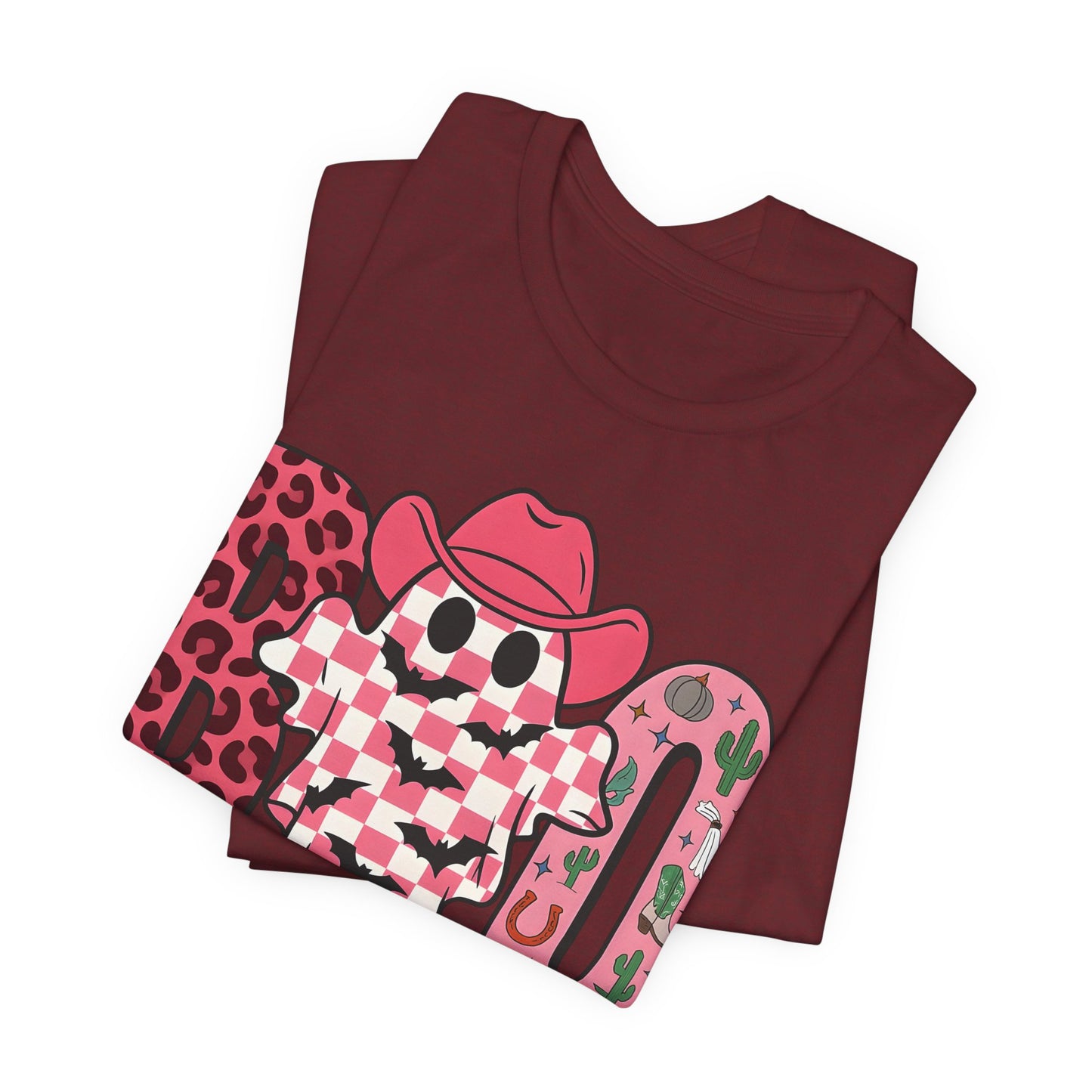 Pink BOO Shirt – Western Ghost Cowgirl Hat Halloween Tee