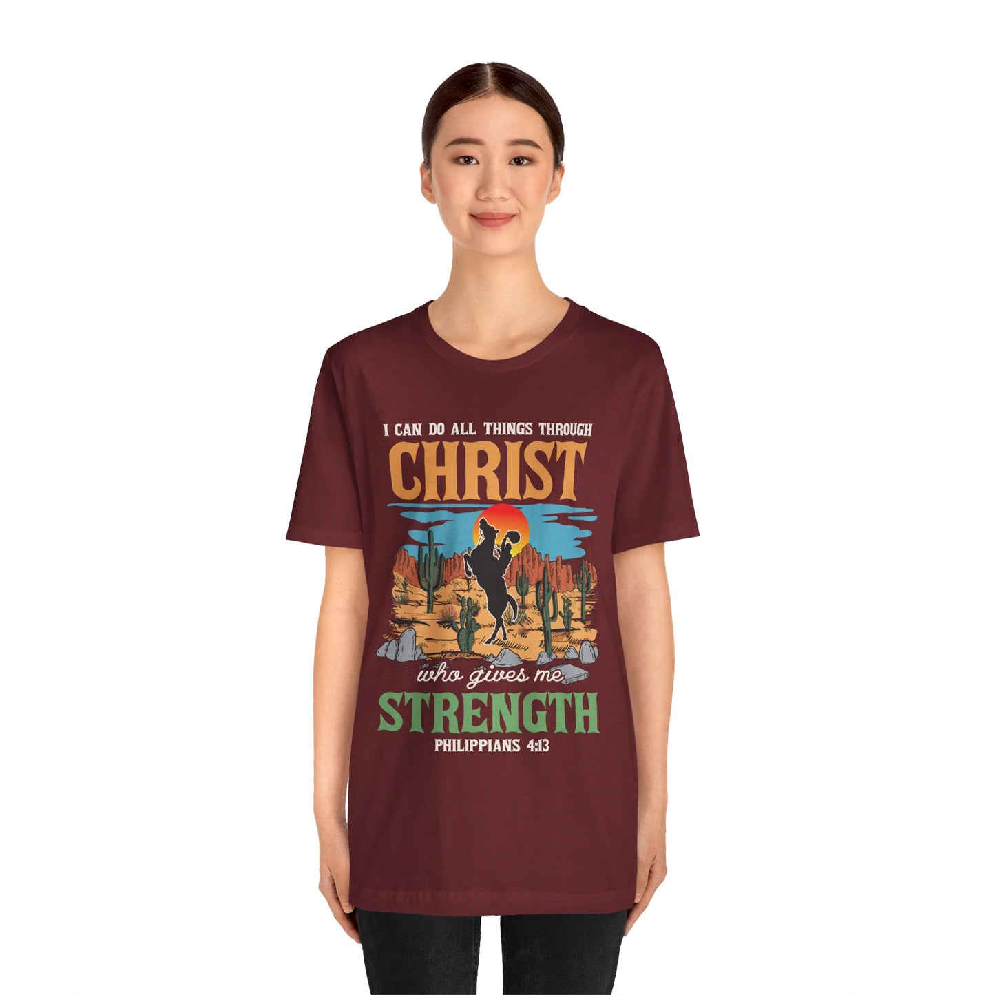 I Can Do All Things Through Christ Shirt – Western Rodeo Christian Tee