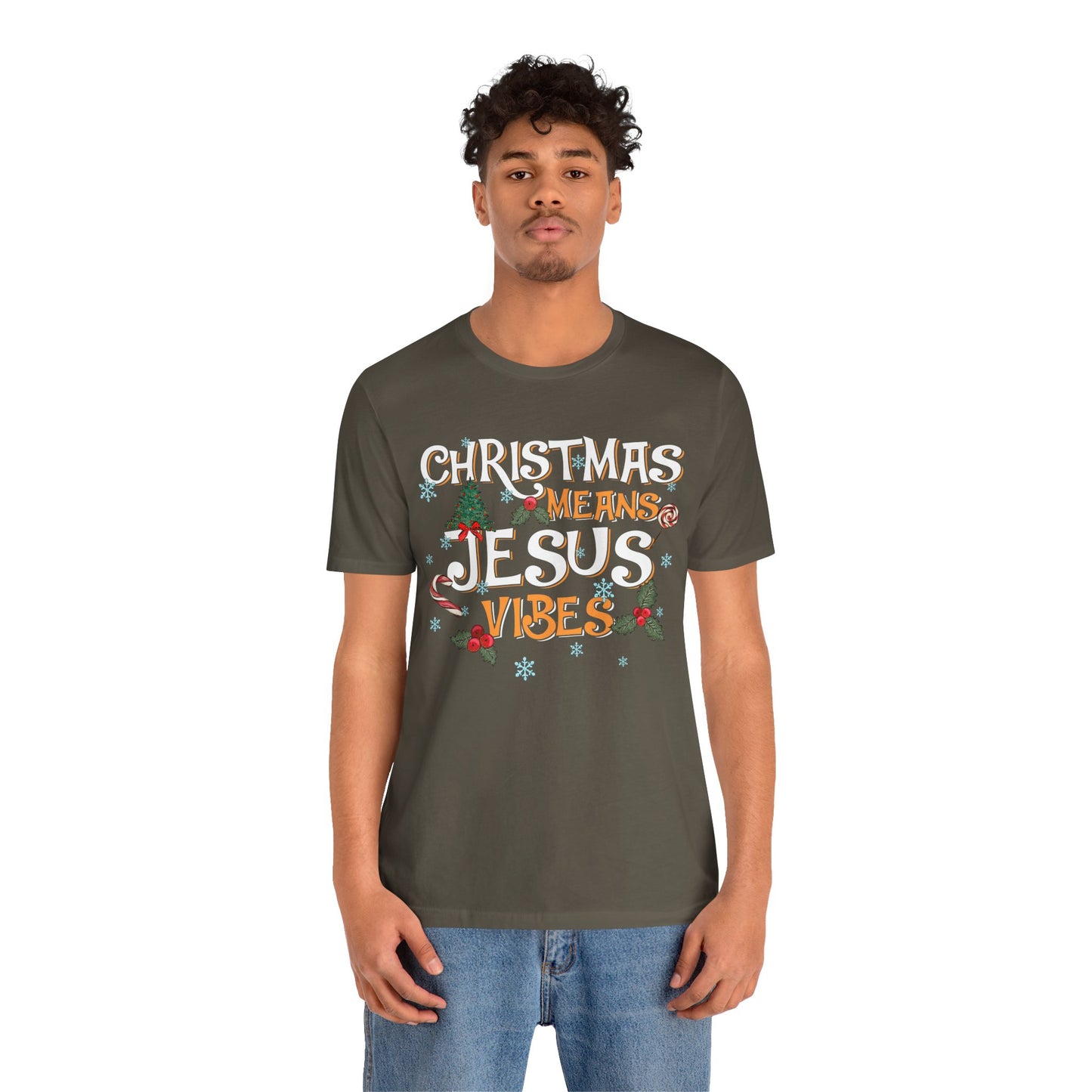 Christmas Means Jesus Vibes Shirt – Christian Faith Holiday Pajama Tee