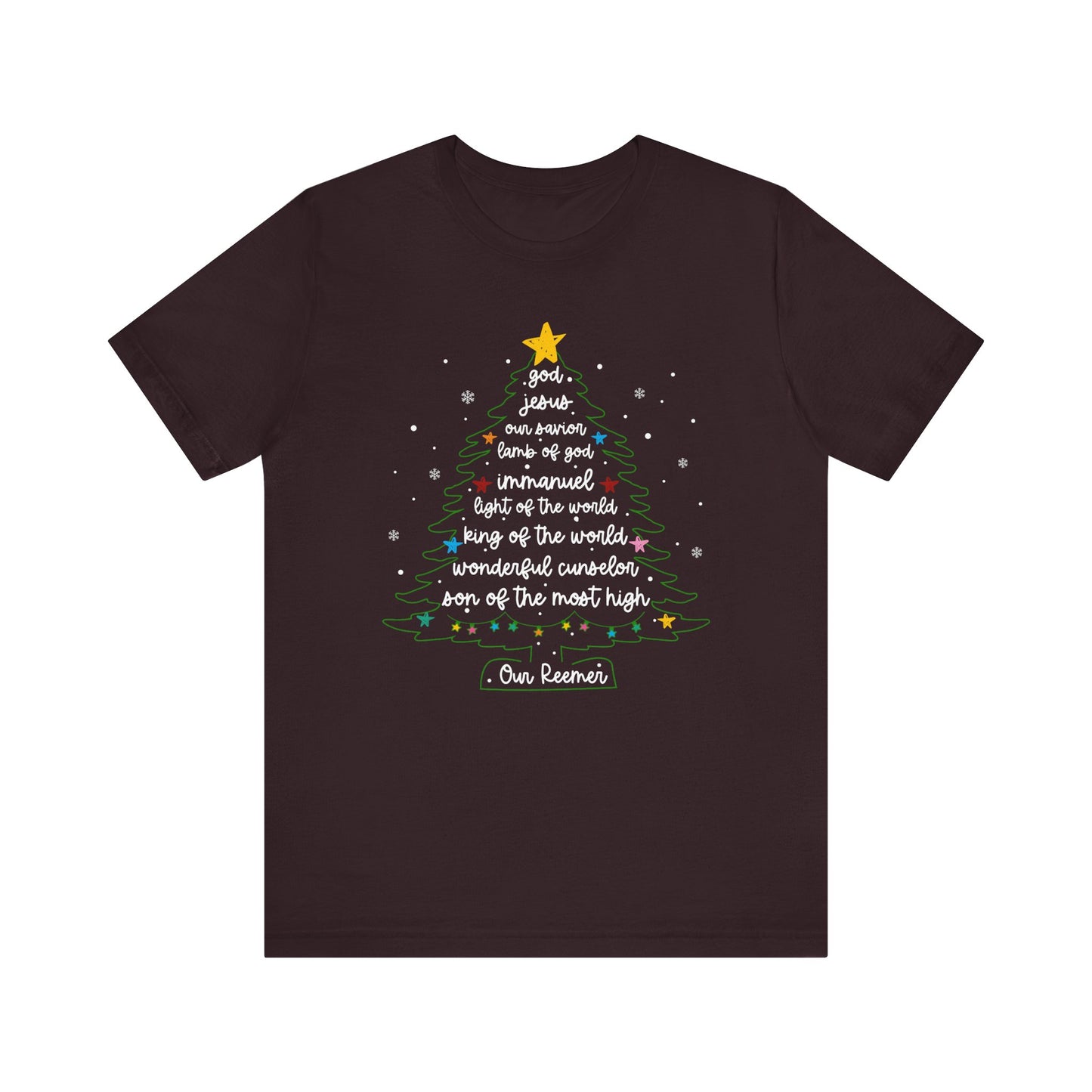 Christian Christmas Tree Sayings Shirt – God Jesus Savior Faith Holiday Tee
