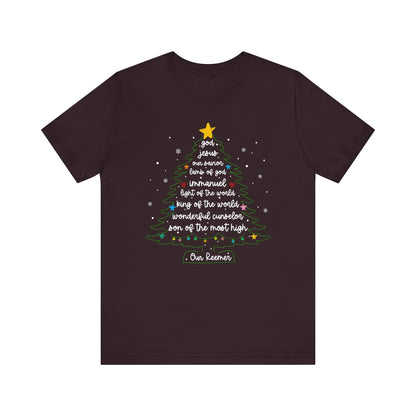 Christian Christmas Tree Sayings Shirt – God Jesus Savior Faith Holiday Tee