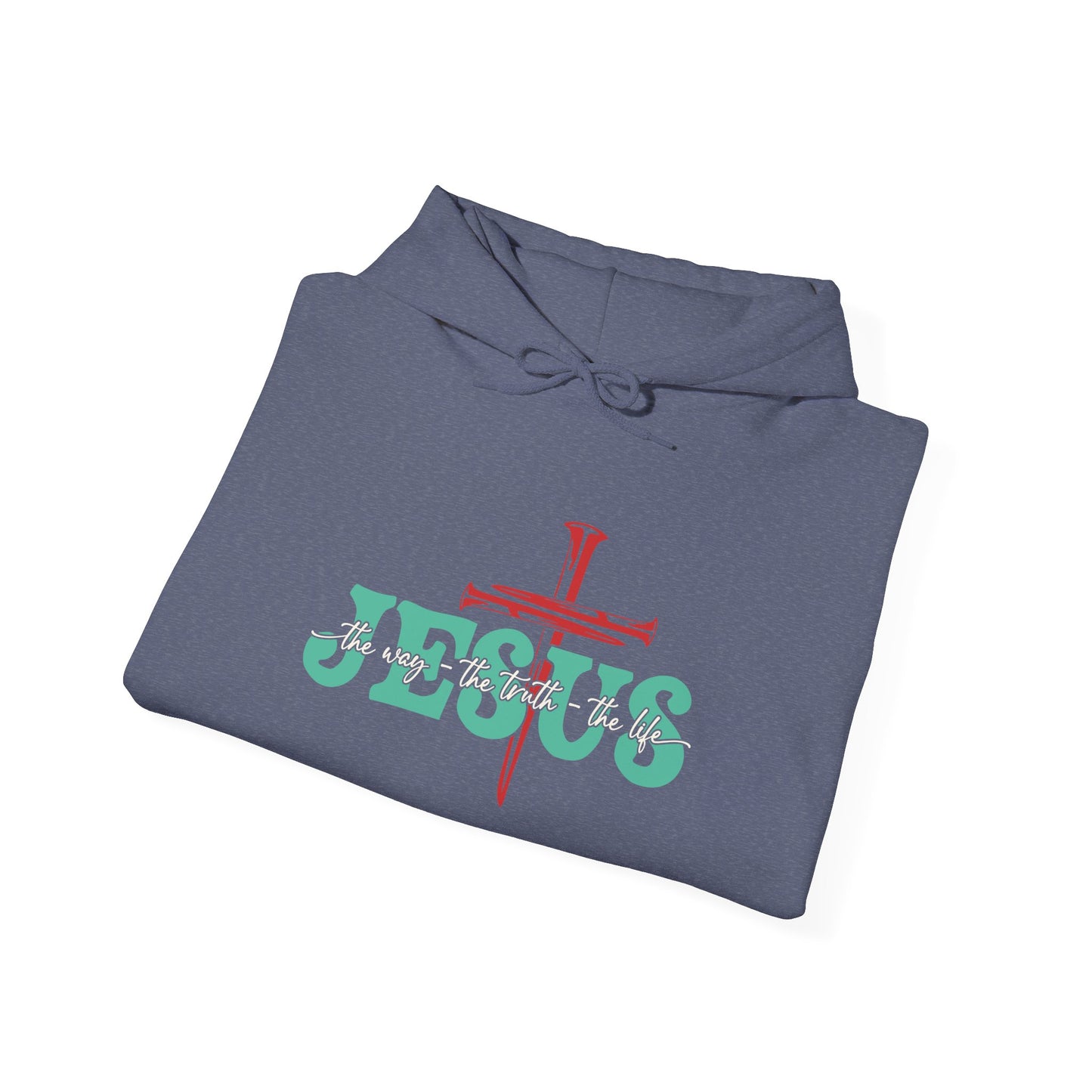 The Way Truth Life Christ Jesus Cross Nails Christian Bible Hoodie