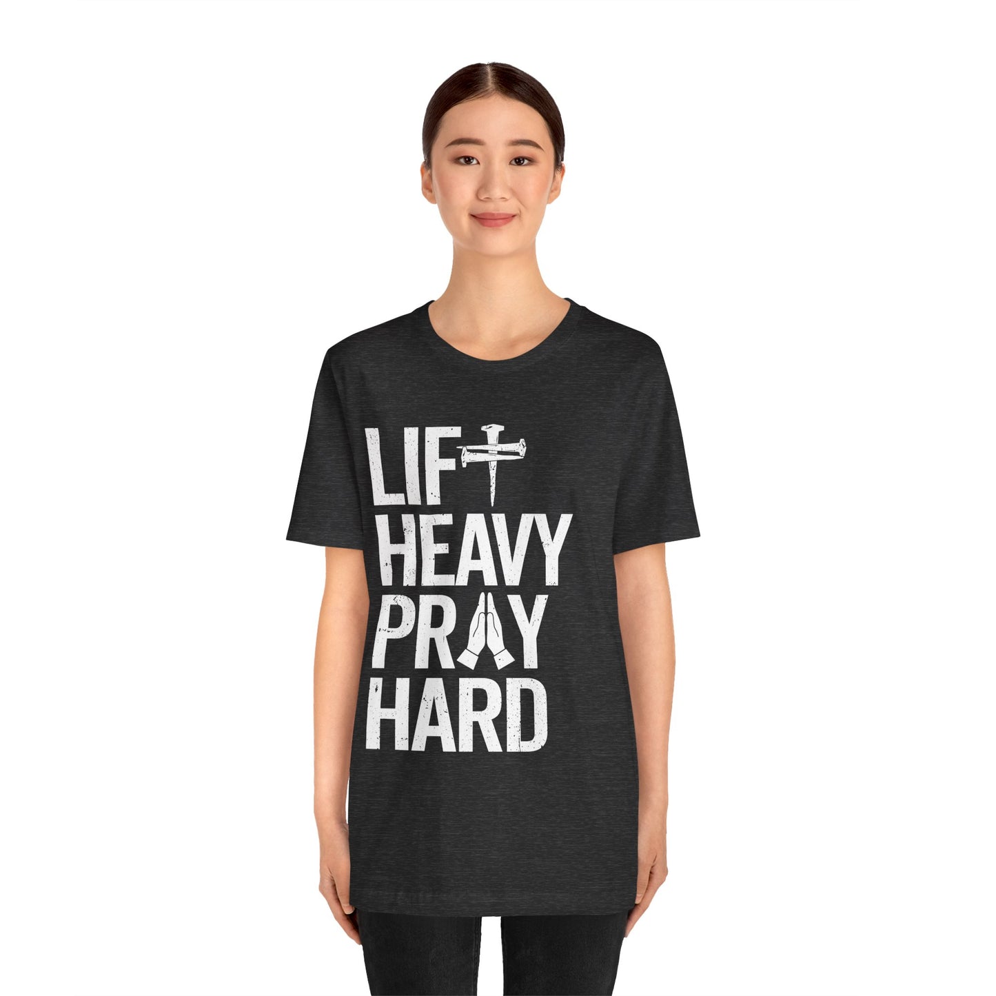 Lift Heavy Pray Hard Cross Nails Trendy Christ Gym Vintage T-Shirt