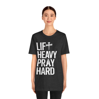Lift Heavy Pray Hard Cross Nails Trendy Christ Gym Vintage T-Shirt