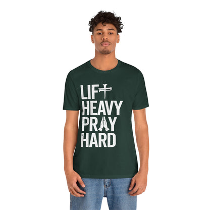 Lift Heavy Pray Hard Cross Nails Trendy Christ Gym Vintage T-Shirt