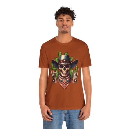 Skeleton Cowboy Howdy Shirt – Rock Hand Skull Western Rodeo Texas Tee