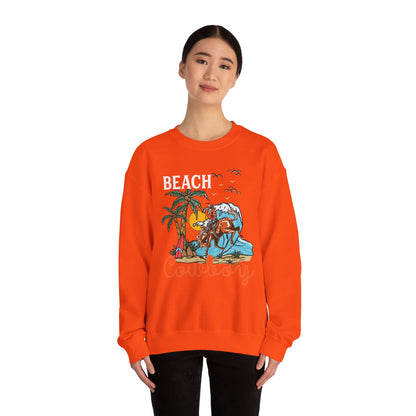 Beach Cowboy Sweatshirt – Tropical Palm Tree Western Rodeo Texas Pullover
