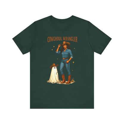 Cowghoul Wrangler Shirt Western Cowgirl Cowboy Ghost Halloween Tee, Spooky Rodeo Fall Outfit
