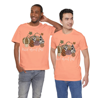 Wild About Fall Shirt – Pumpkin Leopard Plaid Autumn Thanksgiving Tee