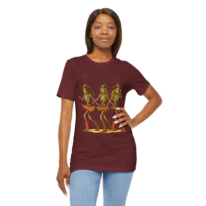 Skeleton Cowgirls Shirt Line Dancing Western Halloween Rodeo Tee