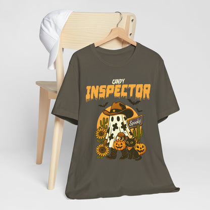 Candy Inspector Shirt – Western Ghost Cowboy Halloween Trick-or-Treat Tee
