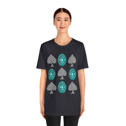 Western Turquoise Stone Shirt – Gemstone Playing Card Texas Rodeo Tee