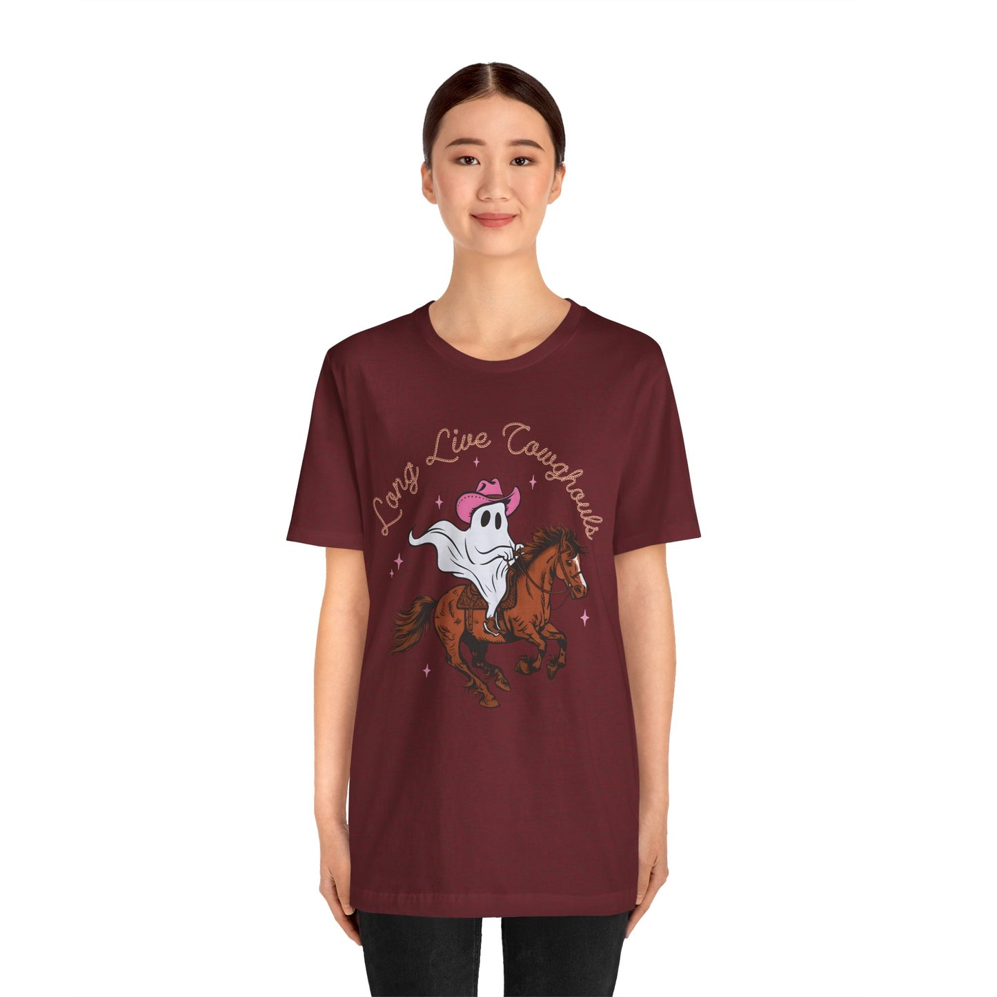 Long Live Cowghouls T-Shirt, Western Ghost Cowgirl Halloween Tee, Spooky Rodeo Shirt