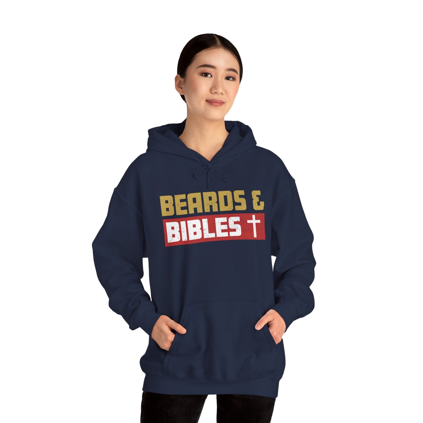 Beards and Bibles Dad Hoodie – Christian Retro Father’s Day Pullover