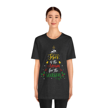 Jesus Is the Reason for the Season Shirt – Christian Christmas Tree Faith Tee