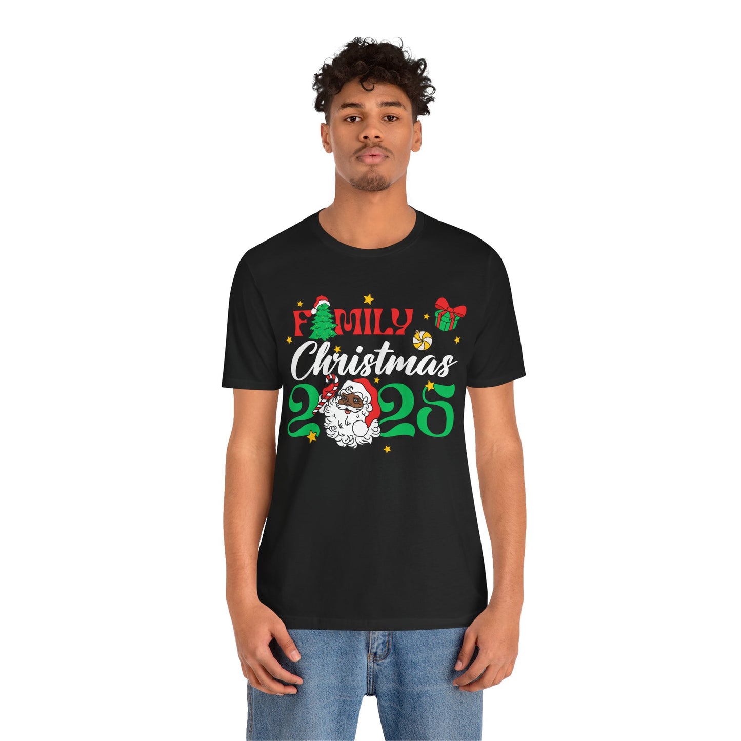 Family Christmas 2025 Shirt – Black Santa Afrocentric Matching Holiday Tee