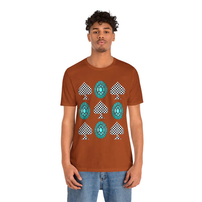 Western Turquoise Stone Shirt – Gemstone Playing Card Texas Rodeo Tee