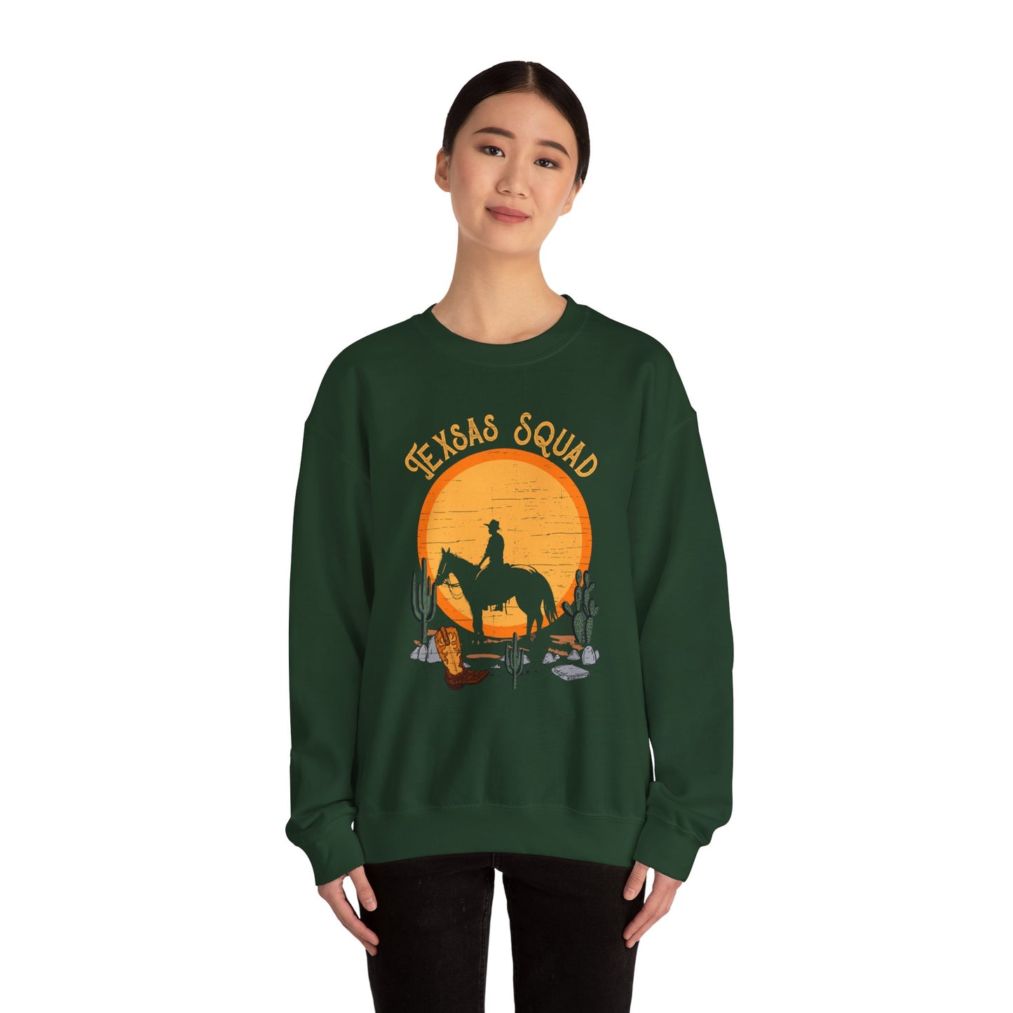 Texas Squad Cowboy Sweatshirt – Riding Horse Howdy Western Rodeo Pullover