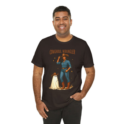Cowghoul Wrangler Shirt Western Cowgirl Cowboy Ghost Halloween Tee, Spooky Rodeo Fall Outfit