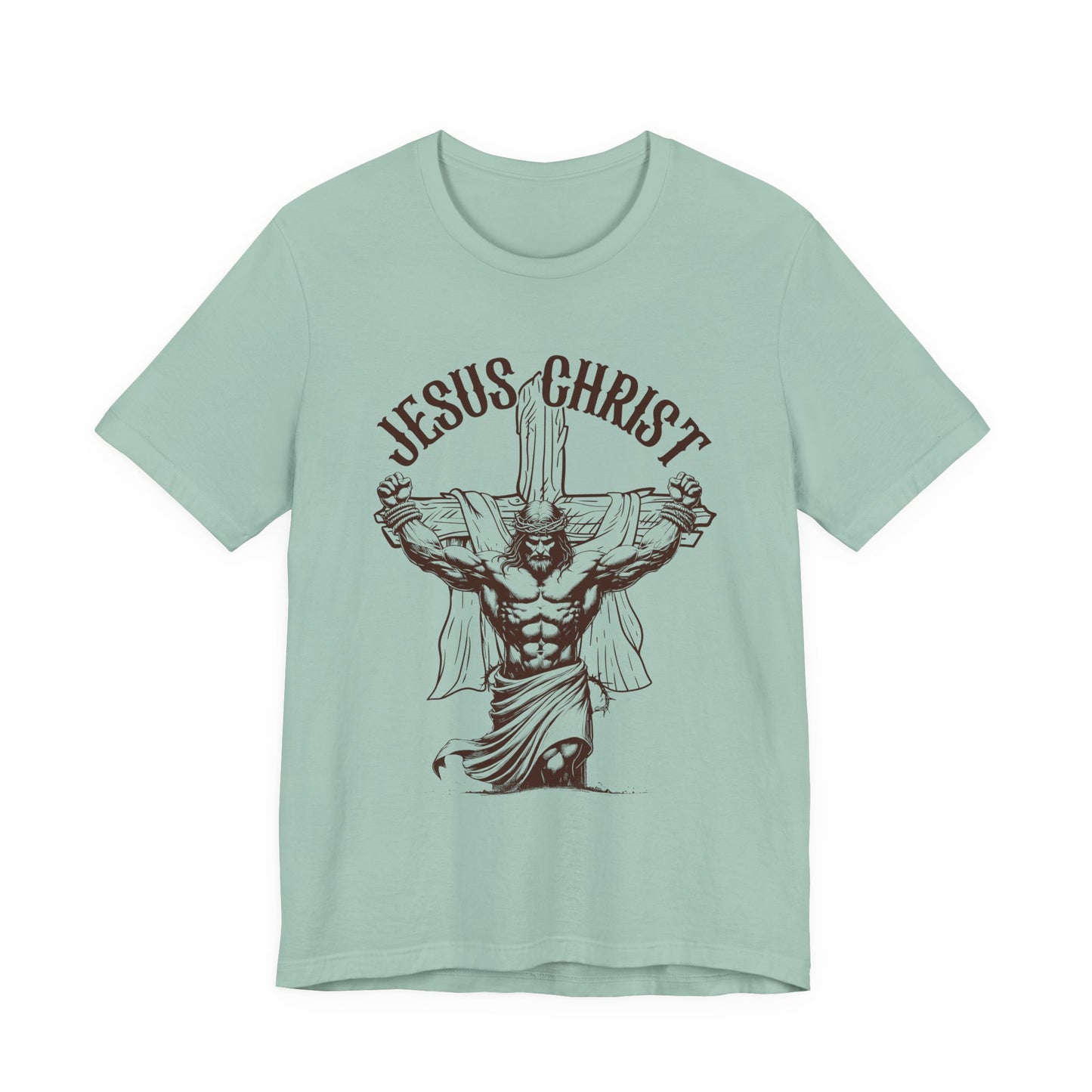Jesus Christ Cross Faith Funny  Christian Workout Gym Retro T-Shirt