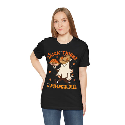 Thick Thighs Pumpkin Pies Shirt – Funny Howdy Ghost Western Halloween Tee