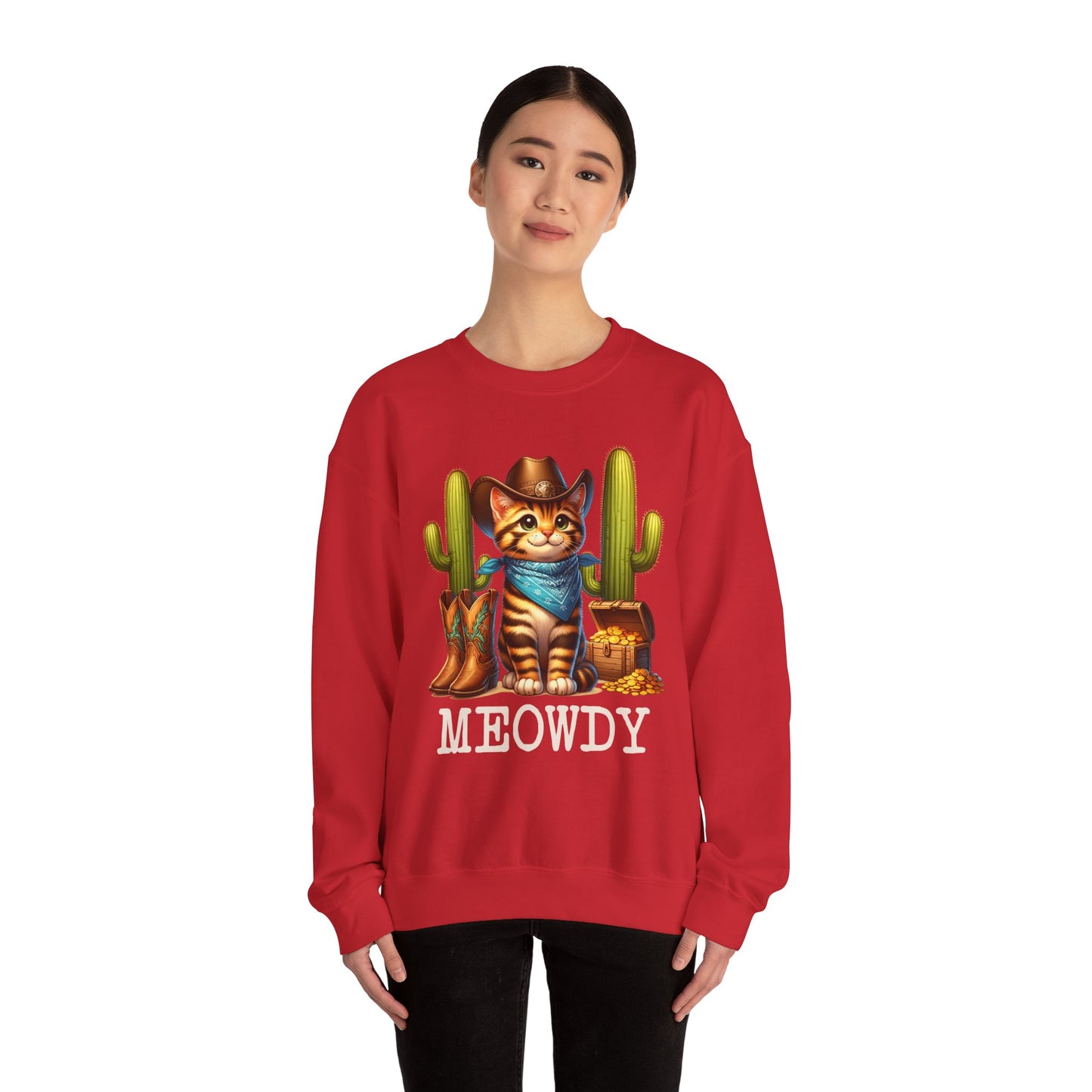 Meowdy Cowboy Cat Sweatshirt – Western Howdy Southern Country Cactus Pullover