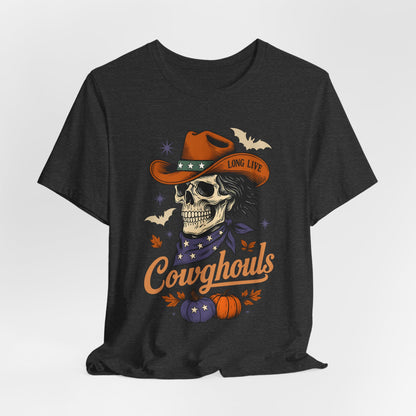 Cowghouls Shirt – Long Live Halloween Skeleton Cowboy Western Ghost Tee