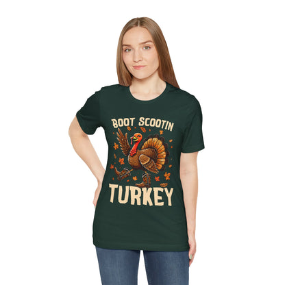 Boot Scootin’ Turkey Shirt – Funny Western Cowboy Thanksgiving Rodeo Tee