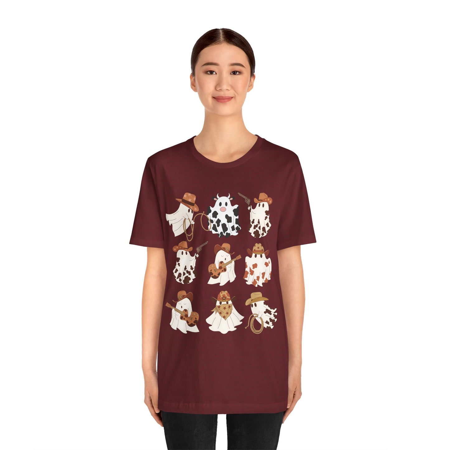 Ghost Cowboy Halloween Western Country Boo Guitar Cowgirl T-Shirt