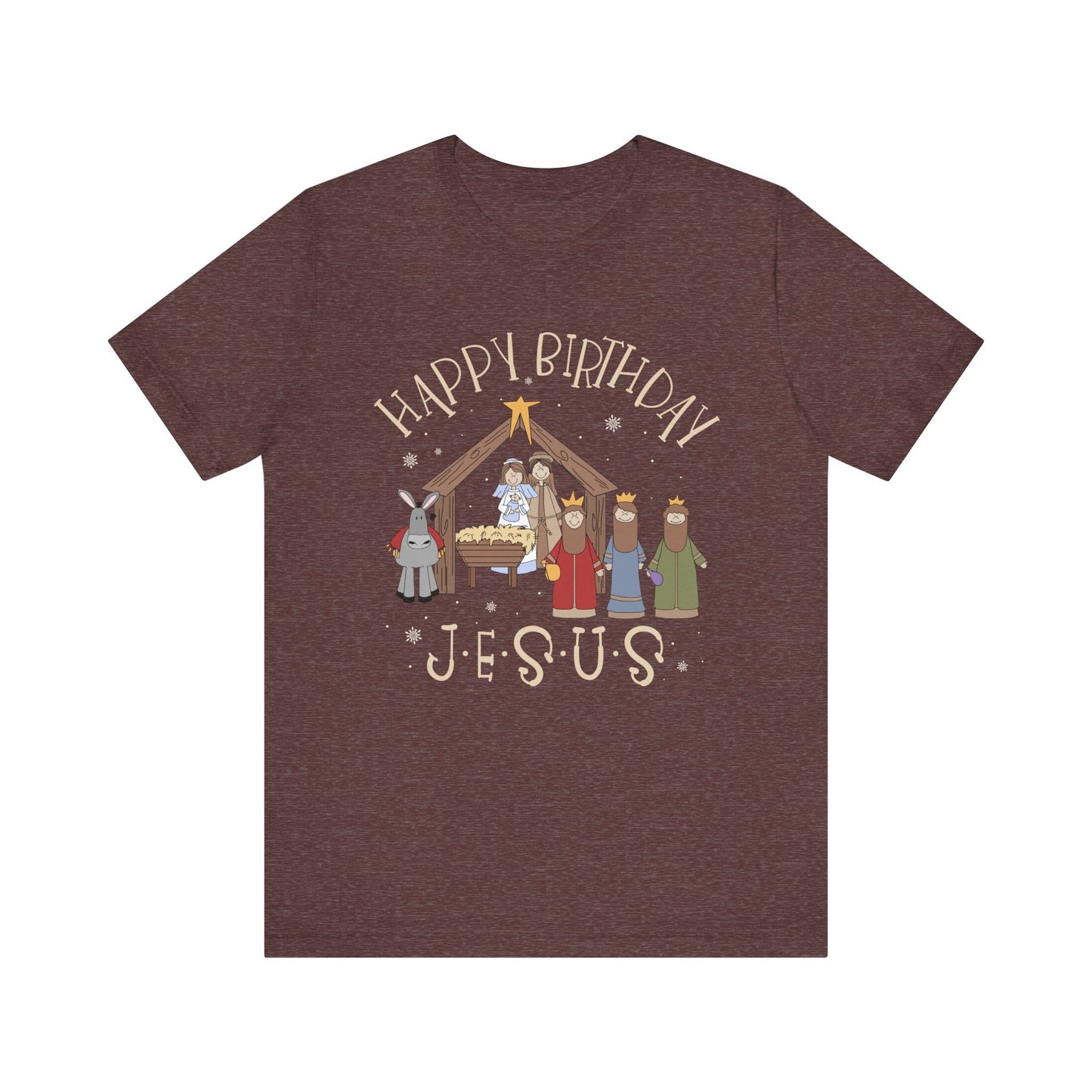Nativity Happy Birthday Jesus Shirt – Christian Faith-Filled Christmas Tee