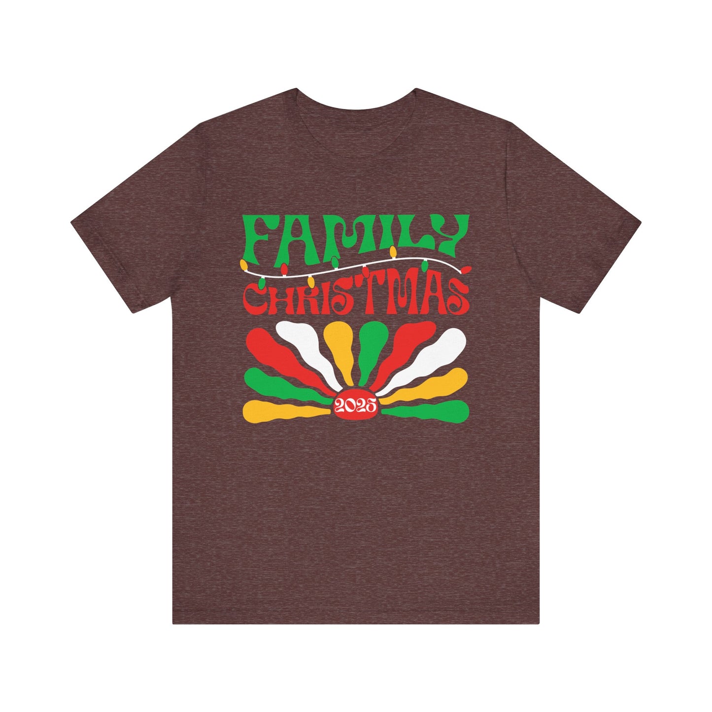 Family Christmas 2025 Shirt – Retro Groovy Matching Holiday Sunburst Tee