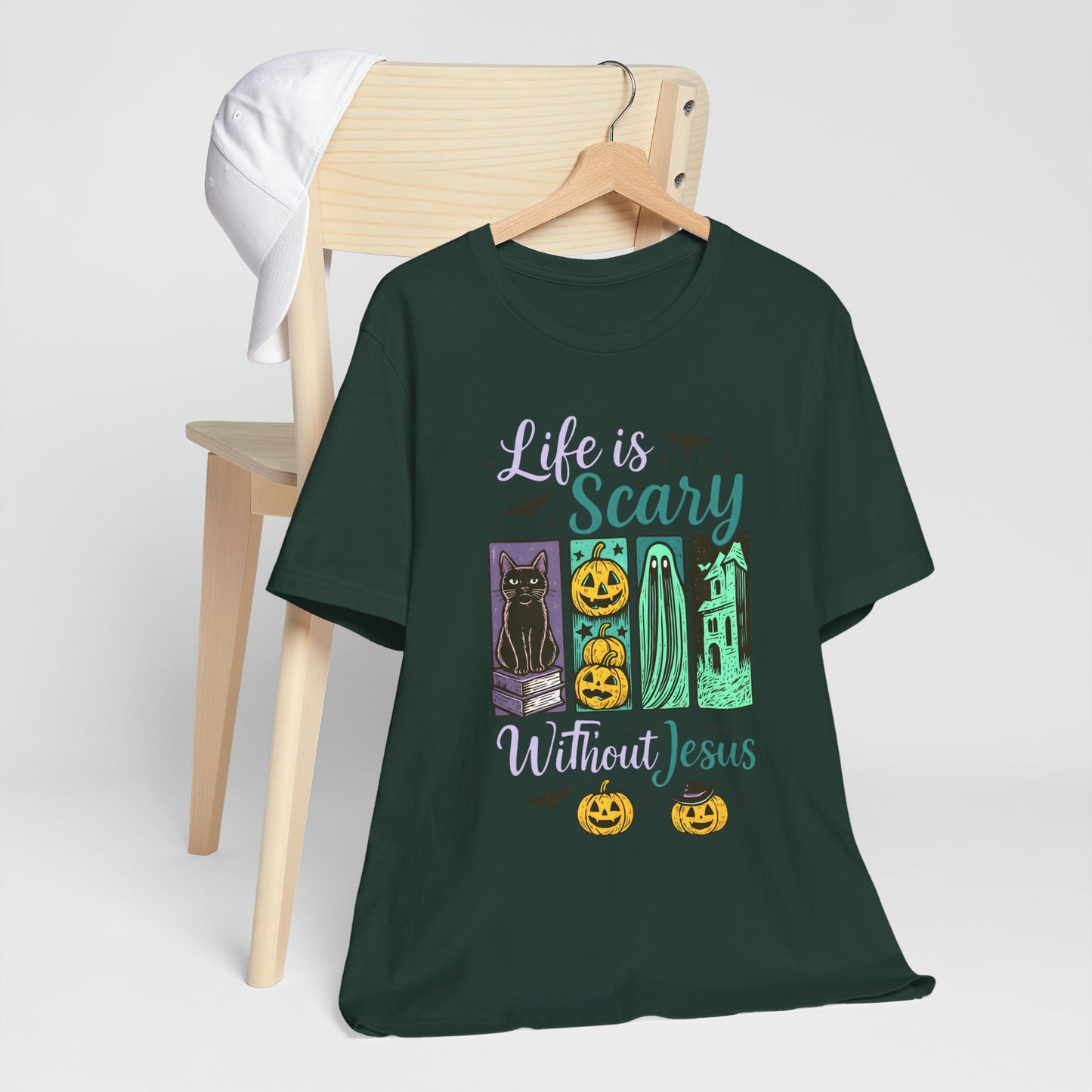 Life Is Scary Without Jesus Shirt – Christian Retro Halloween Faith Tee