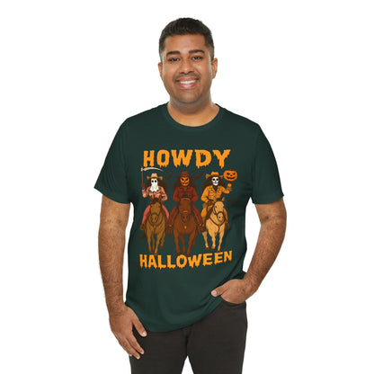 Howdy Halloween Shirt – Spooky Western Skeleton Cowboy Riders Tee, Funny Rodeo Fall Outfit