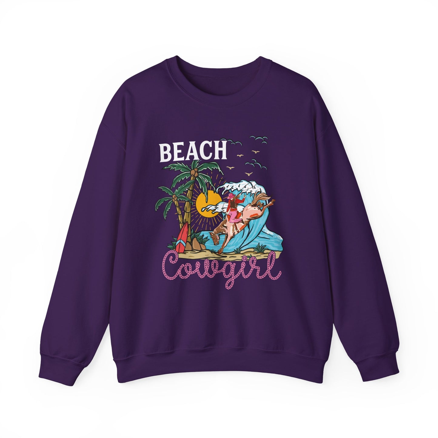 Beach Cowgirl Sweatshirt – Tropical Palm Tree Western Rodeo Texas Pullover
