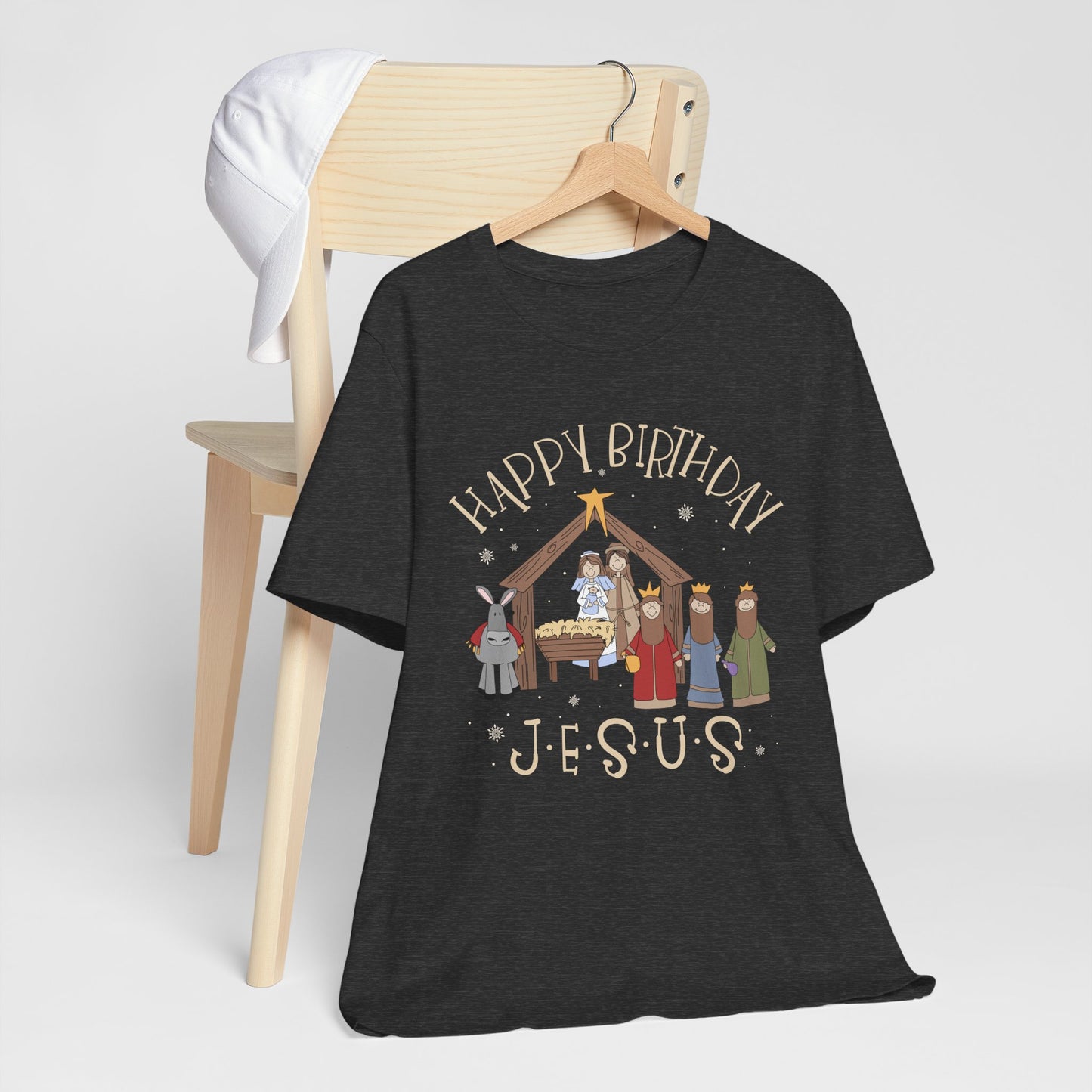 Nativity Happy Birthday Jesus Shirt – Christian Faith-Filled Christmas Tee
