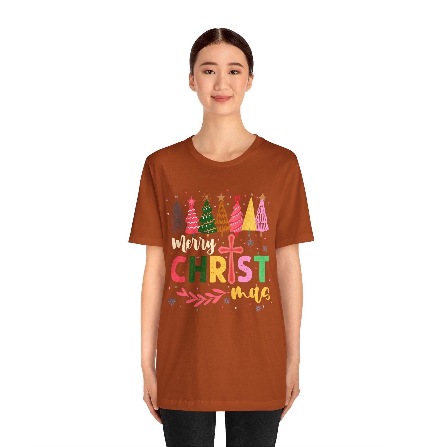 Retro Rustic Merry Christmas Shirt – Christian Cross Faith Holiday Tee
