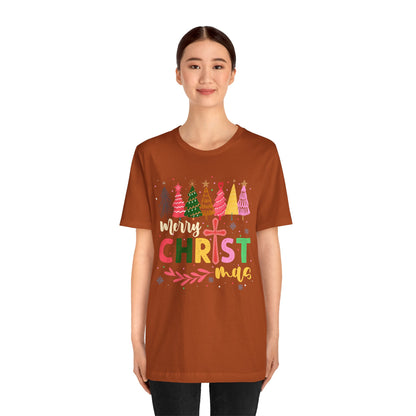 Retro Rustic Merry Christmas Shirt – Christian Cross Faith Holiday Tee