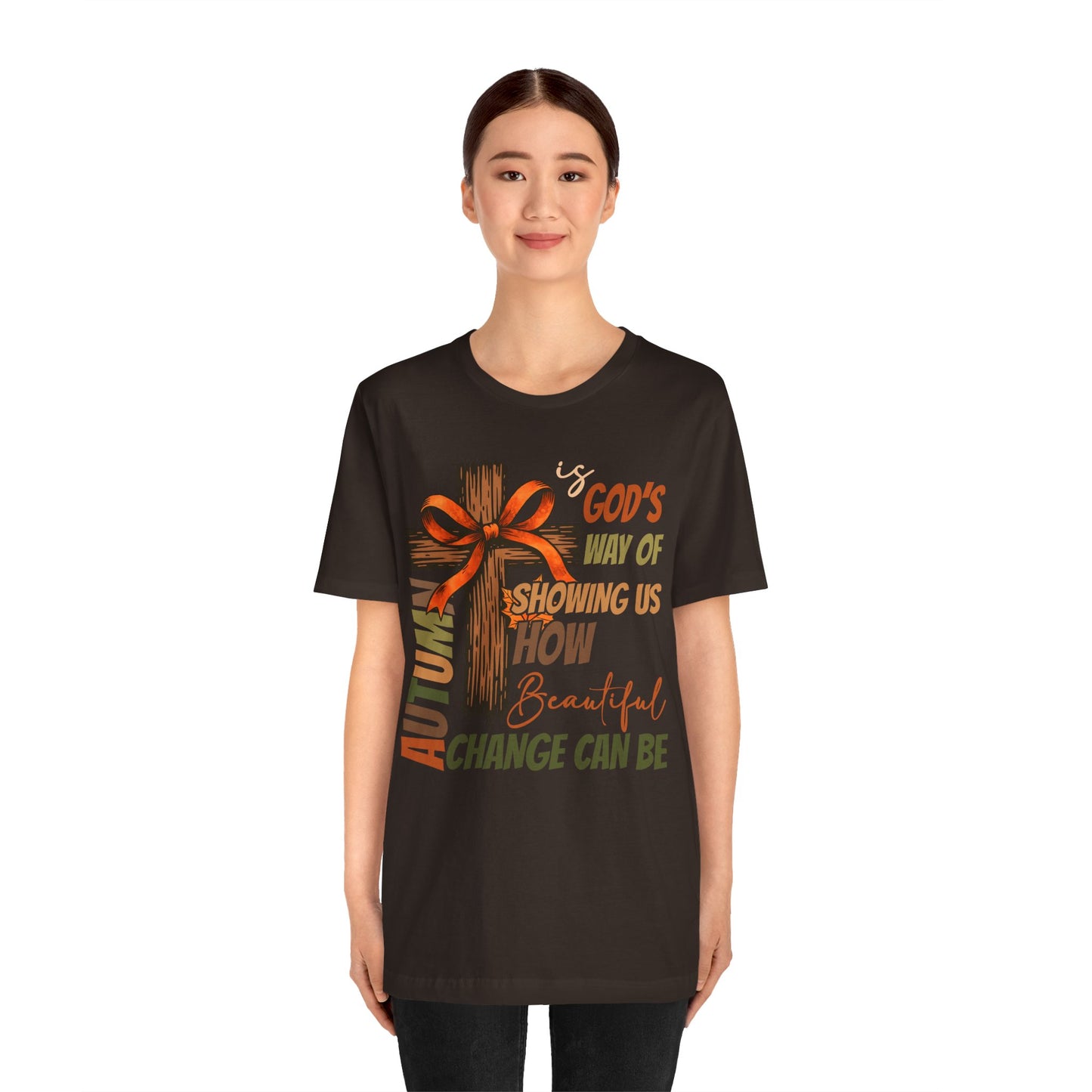 Autumn Is God’s Way Shirt – Coquette Bow Christian Cross Fall Thanksgiving Tee