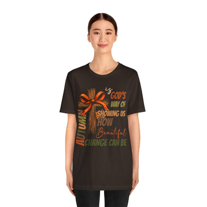 Autumn Is God’s Way Shirt – Coquette Bow Christian Cross Fall Thanksgiving Tee