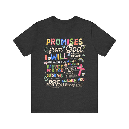 Promises From God Shirt – Christian Women’s Bible Verse Cross Faith Scripture Tee