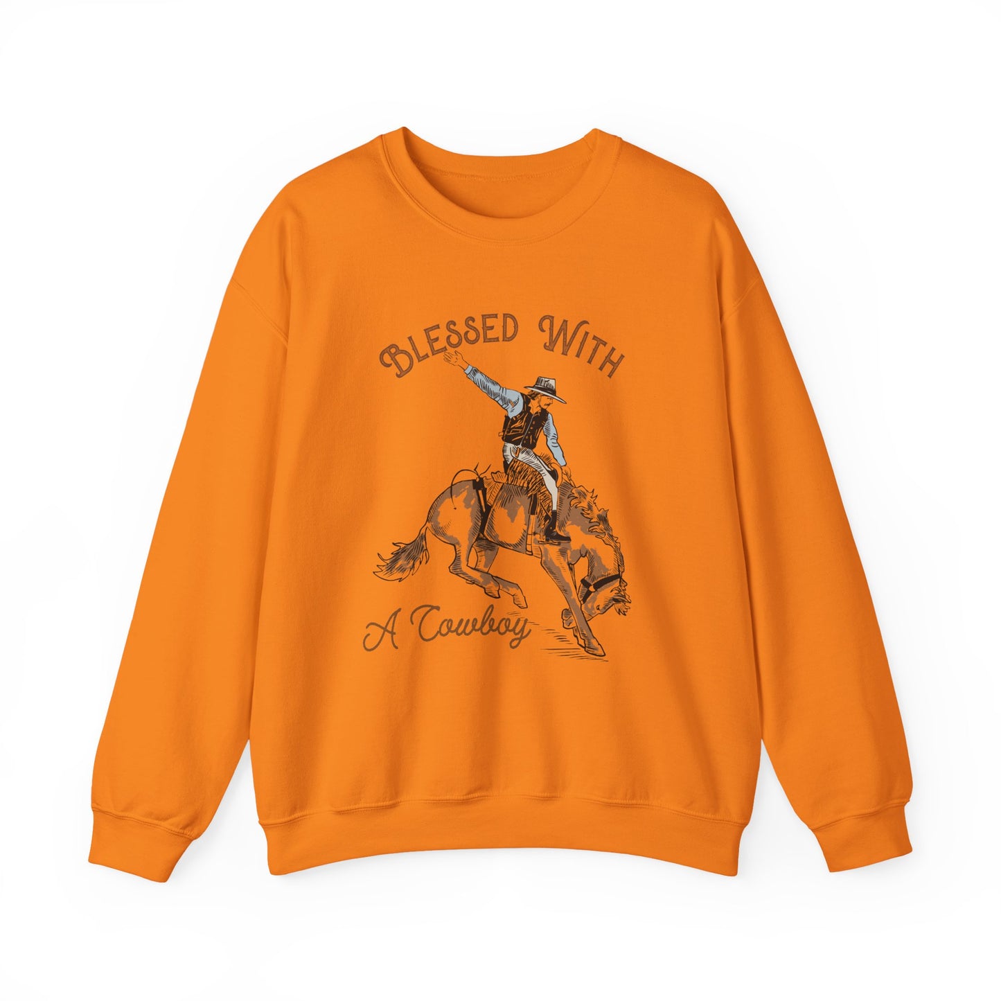 Blessed with a Cowboy Sweatshirt – Retro Christian Western Rodeo Pullover