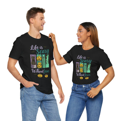 Life Is Scary Without Jesus Shirt – Christian Retro Halloween Faith Tee