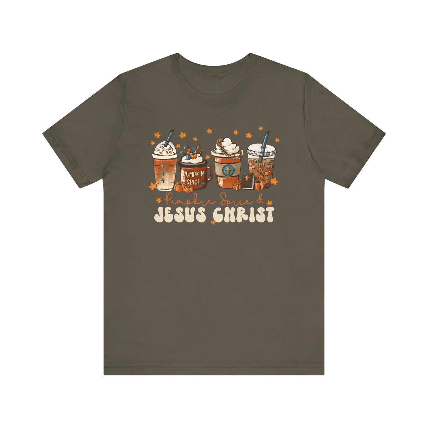 Coffee Pumpkin Spice & Jesus Christ Shirt – Christian Fall Latte Thanksgiving Tee
