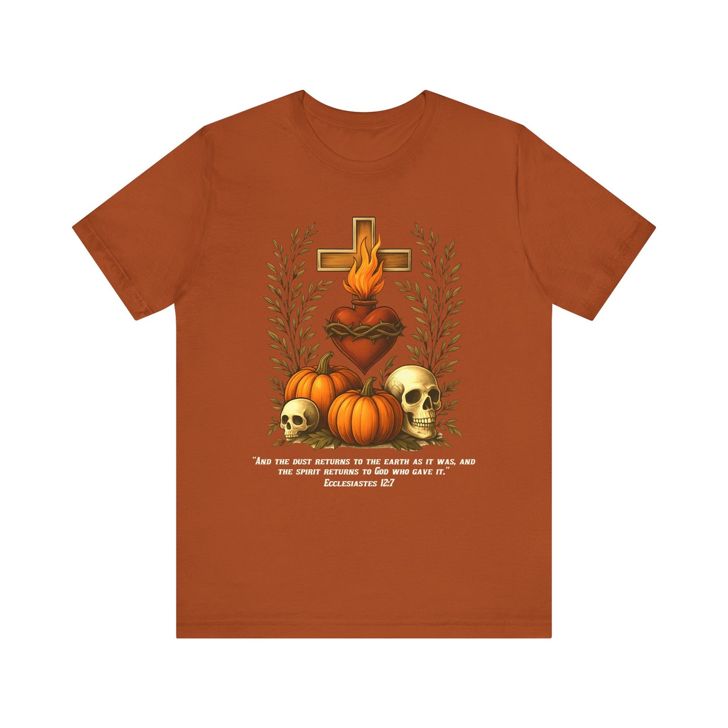 Sacred Heart Halloween Shirt – Jesus Skulls Pumpkins Christian Cross Tee
