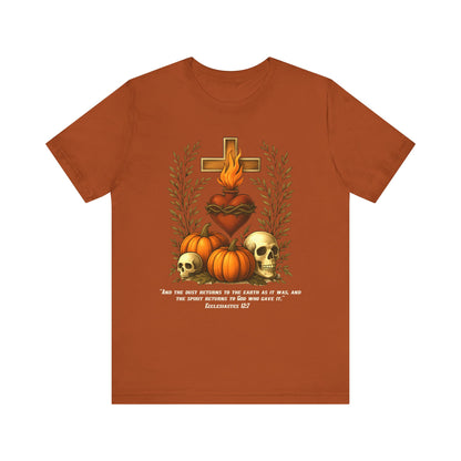 Sacred Heart Halloween Shirt – Jesus Skulls Pumpkins Christian Cross Tee