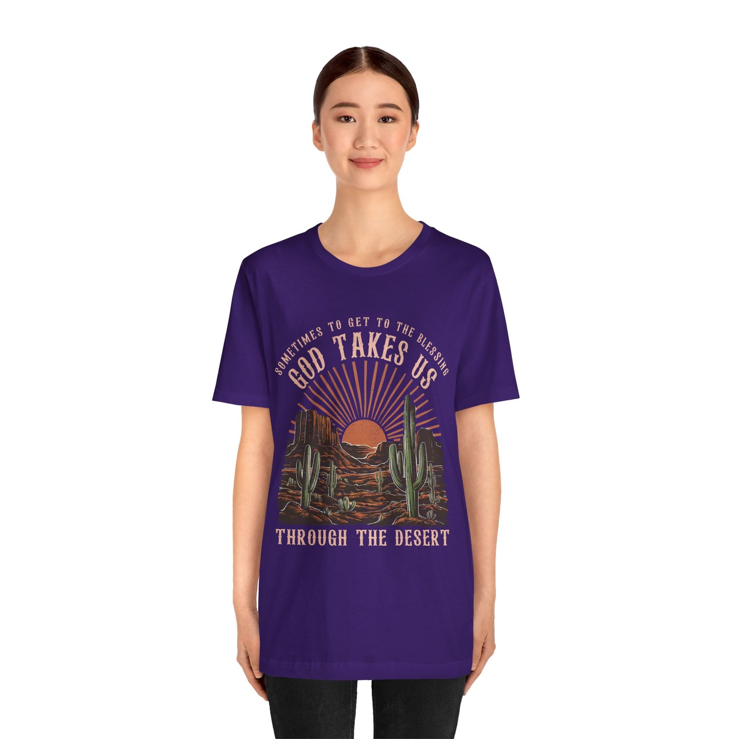 God Takes Us Through the Desert Shirt – Boho Western Christian Rodeo Tee