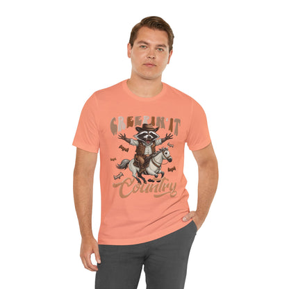 Creepin It Country Creepy Raccoon Halloween Horse Ride Howdy T-Shirt