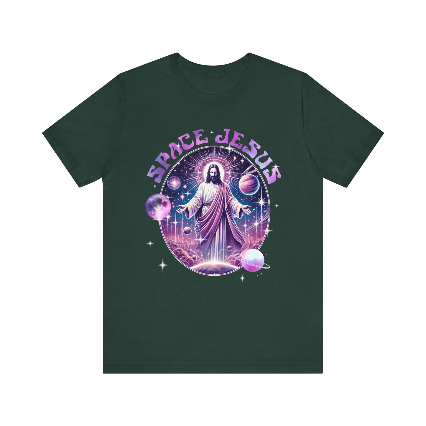 Space Jesus Galaxy Shirt – Cosmic Christian Planet Faith Graphic Unisex Tee