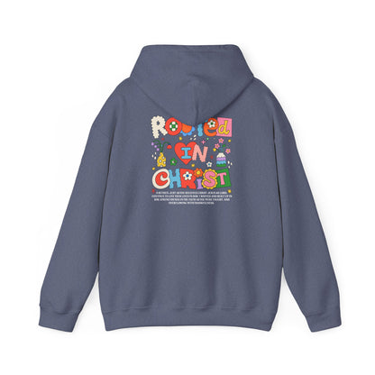 Rooted in Christ Hoodie – Floral Wildflowers Grow in Grace Christian Pullover